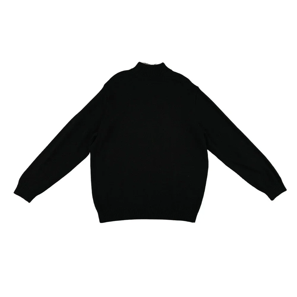 NEW Chaps American Flag Sweater Quarter Zip Men's‎ Size XXL Black 100% Cotton